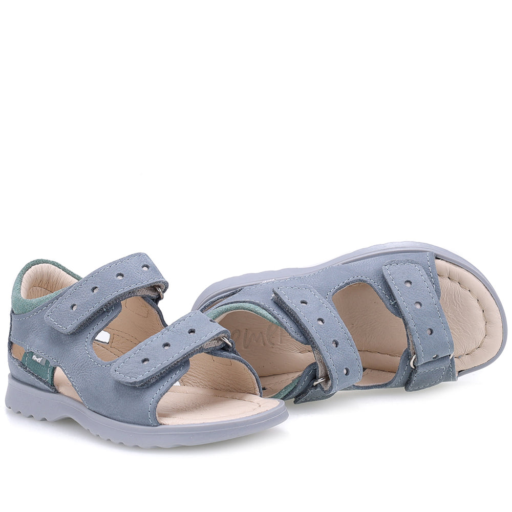 (2766A-9) Emel blue velcro sandals