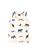 Tank top off-white with dog print