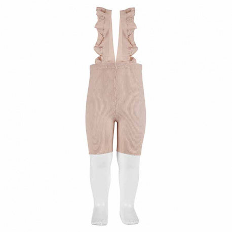 Baby cycling leggings with elastic straps DUSTY PINK - 544