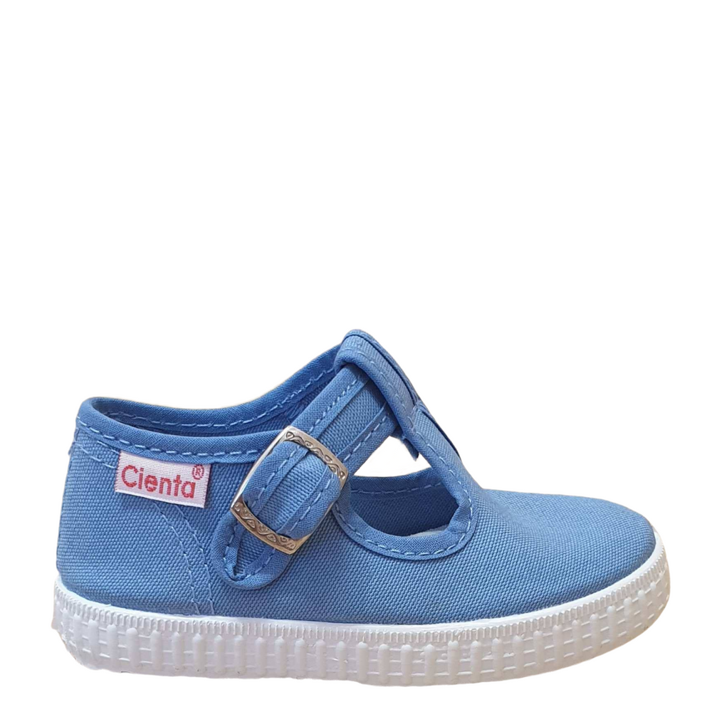 51000 Cienta T-bar shoe with buckle - blue