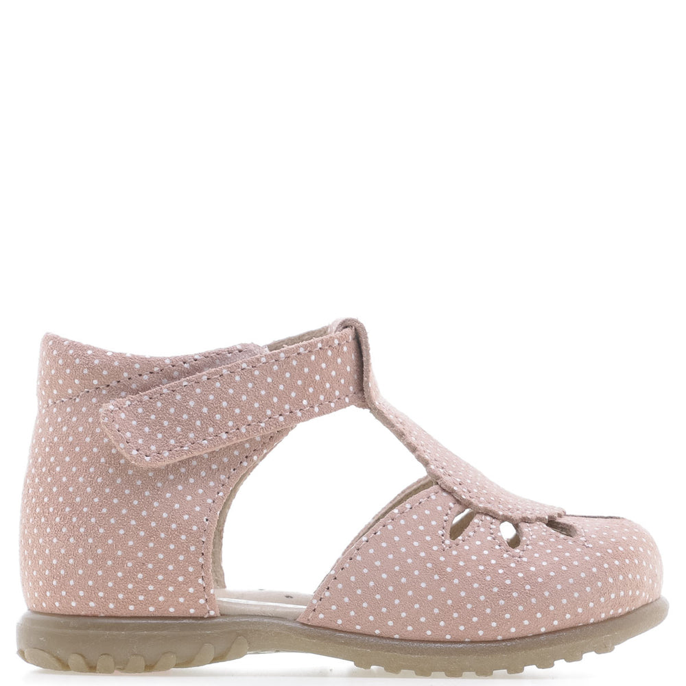(2436A-10) Emel pink polka dot closed sandal