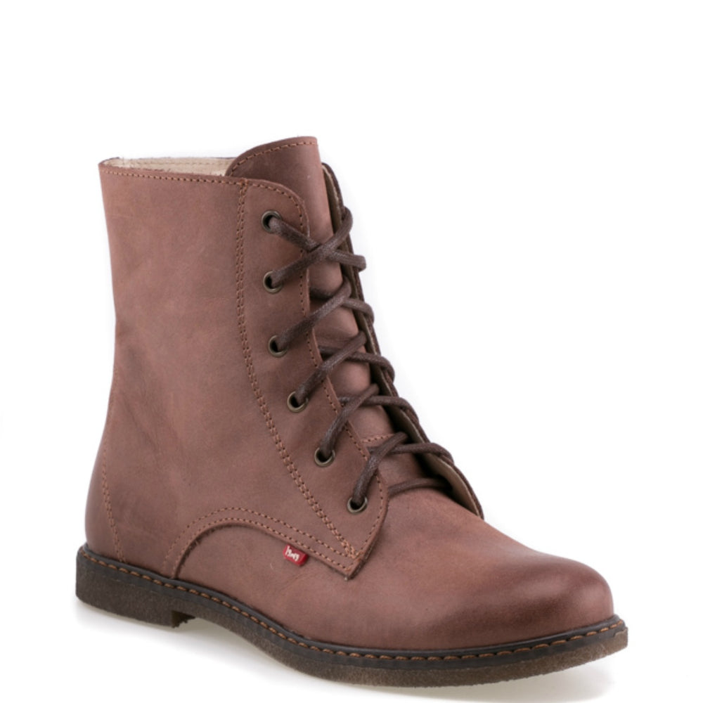 Emel brown lace-up boots (2622A-7)
