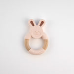Silicone bunny teether - light pink