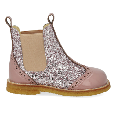 Chelsea boots  with brogue lace pattern - Faded Rose / Blossom