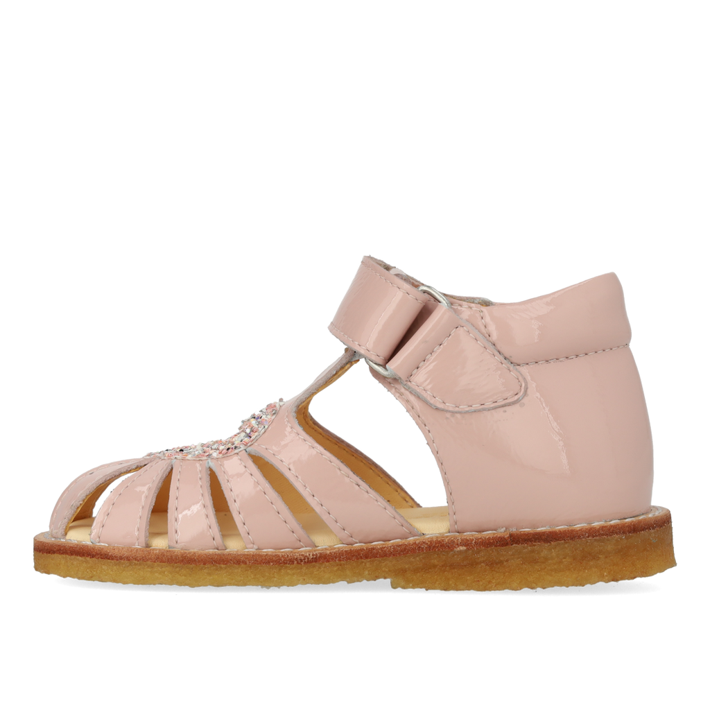 (0572-102) heart sandal with glitter and velcro closure rosebud glitter - MintMouse (Unicorner Concept Store)