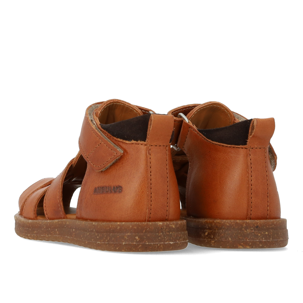 (0575-201) Starter sandal with velcro closure cognac - MintMouse (Unicorner Concept Store)