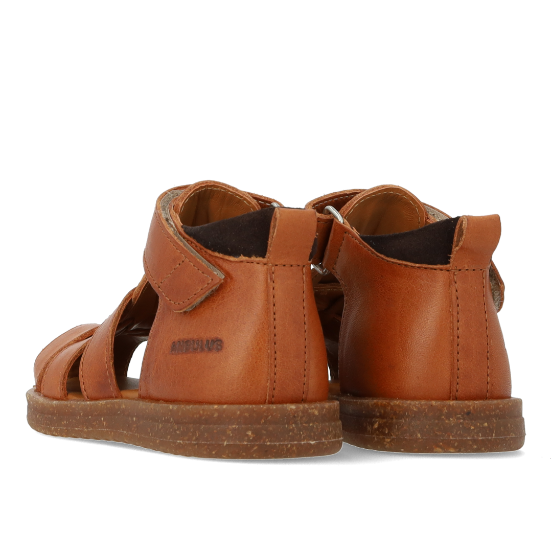 (0575-201) Starter sandal with velcro closure cognac - MintMouse (Unicorner Concept Store)