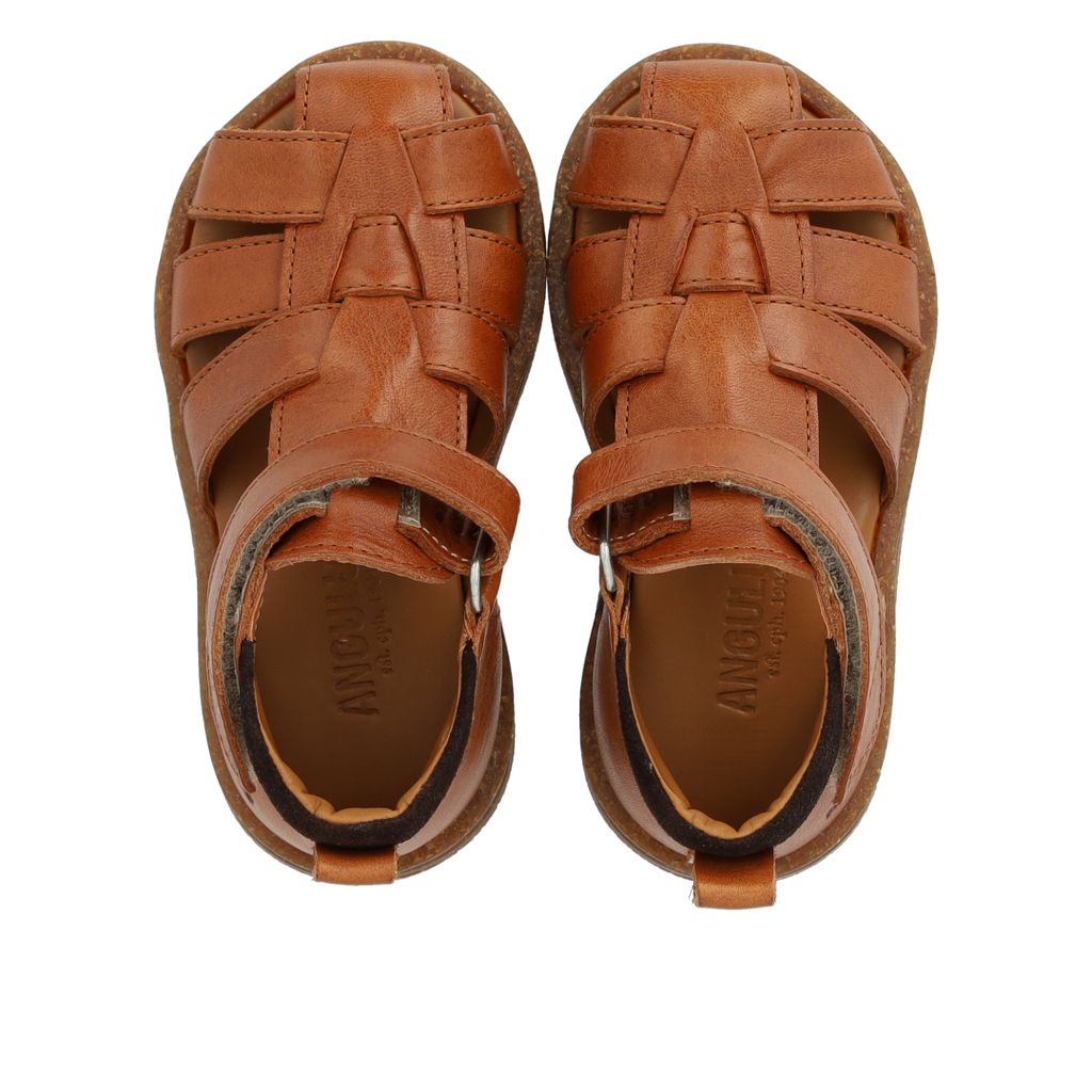 (0575-201) Starter sandal with velcro closure cognac - MintMouse (Unicorner Concept Store)
