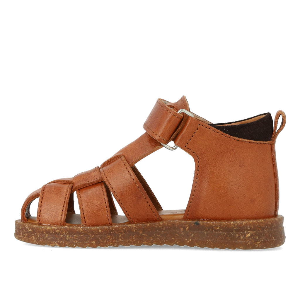 (0575-201) Starter sandal with velcro closure cognac - MintMouse (Unicorner Concept Store)