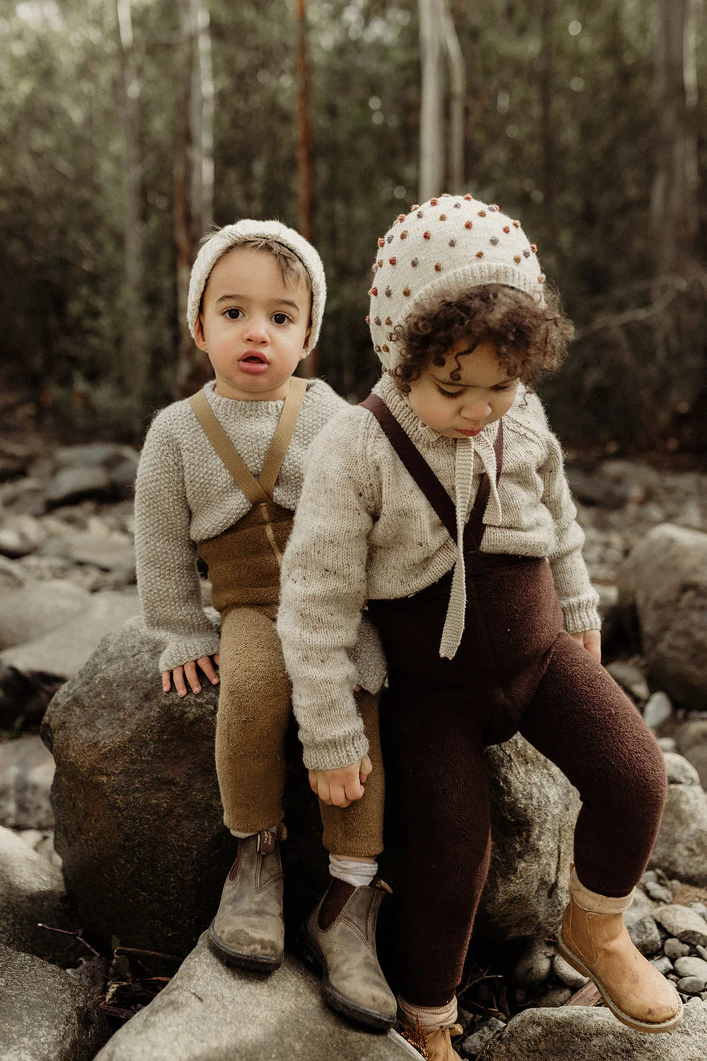 Teddy Warmy Footless Cotton tights - Chocolate Brown