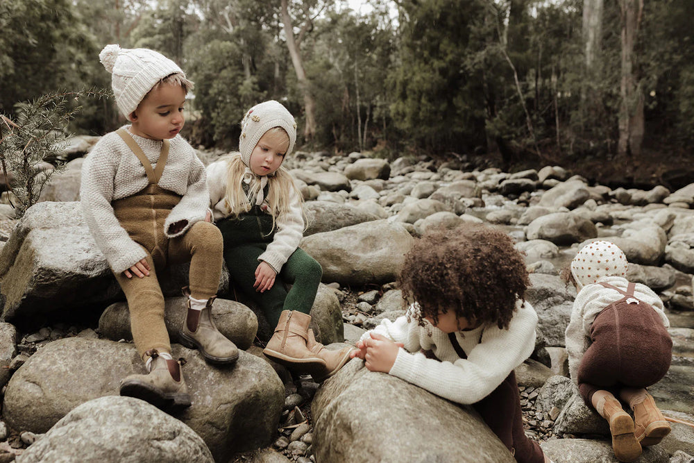 Teddy Warmy Footless Cotton tights - Chocolate Brown