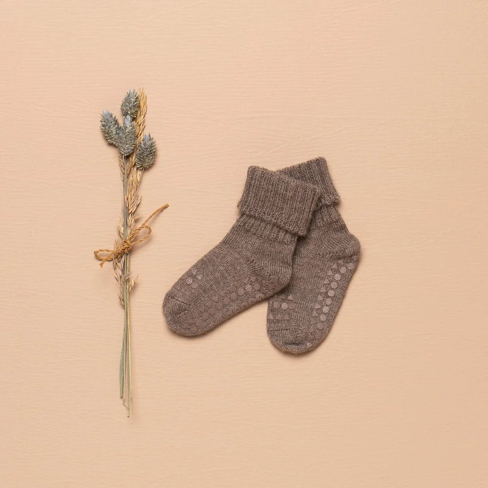 Non-Slip Grip Socks-Alpaca Walnut