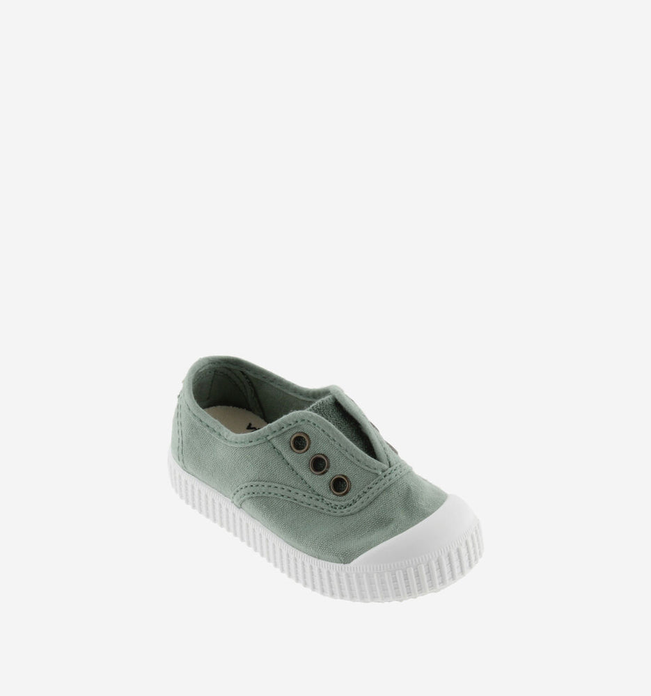 (106627) Children's canvas trainers with elastic - Jade