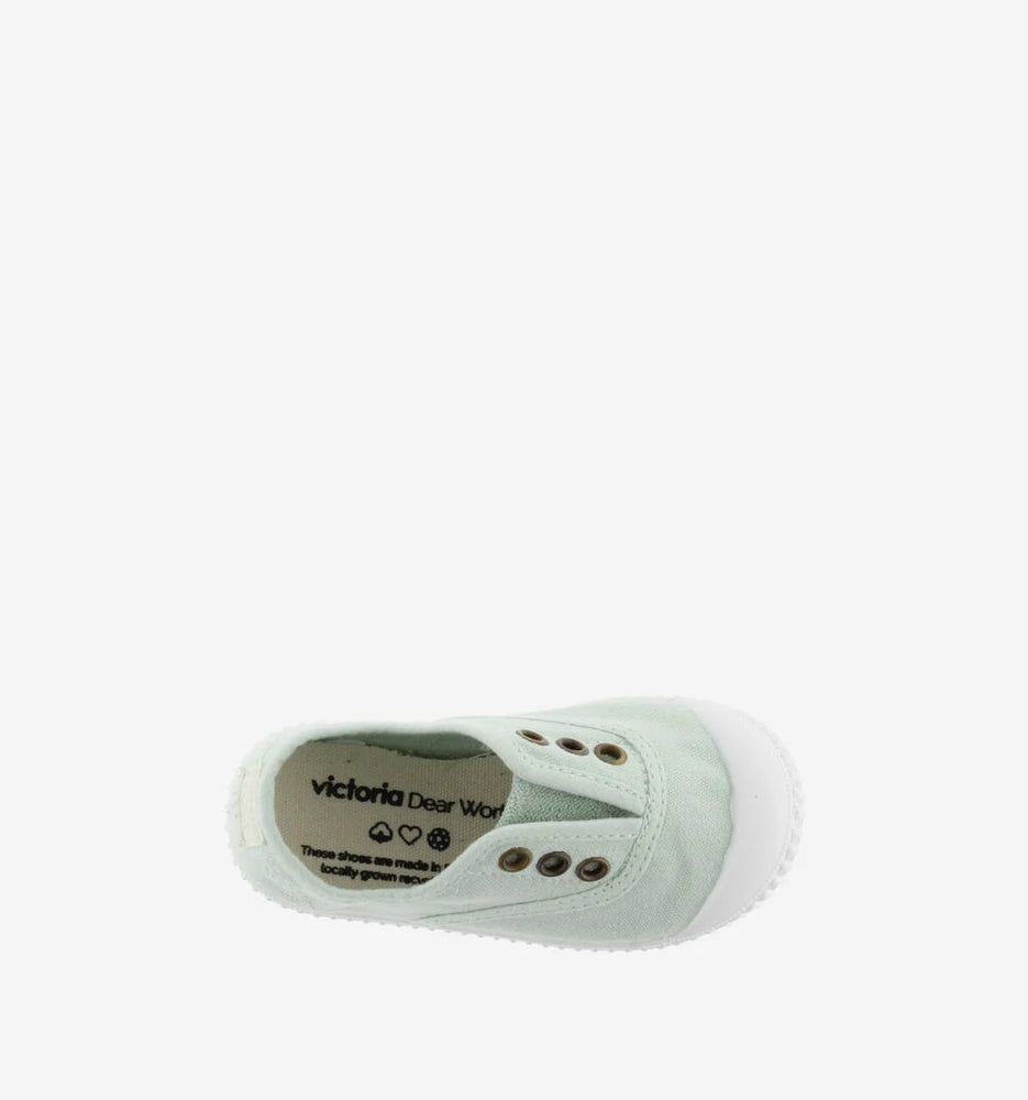 (106627) Children's canvas trainers with elastic - Melon