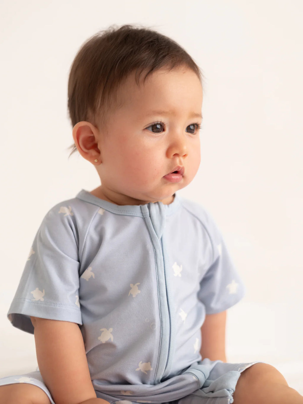 PE064 Short Sea Turtles Bamboo Zippy Rompe - MintMouse (Unicorner Concept Store)