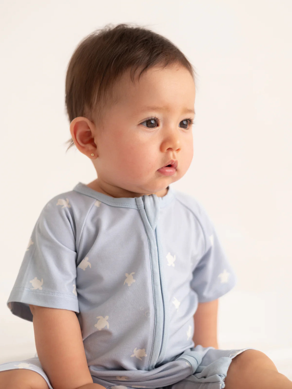 PE064 Short Sea Turtles Bamboo Zippy Rompe - MintMouse (Unicorner Concept Store)
