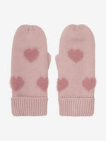 (164055) Knitted mittens soft teddy - Misty Rose
