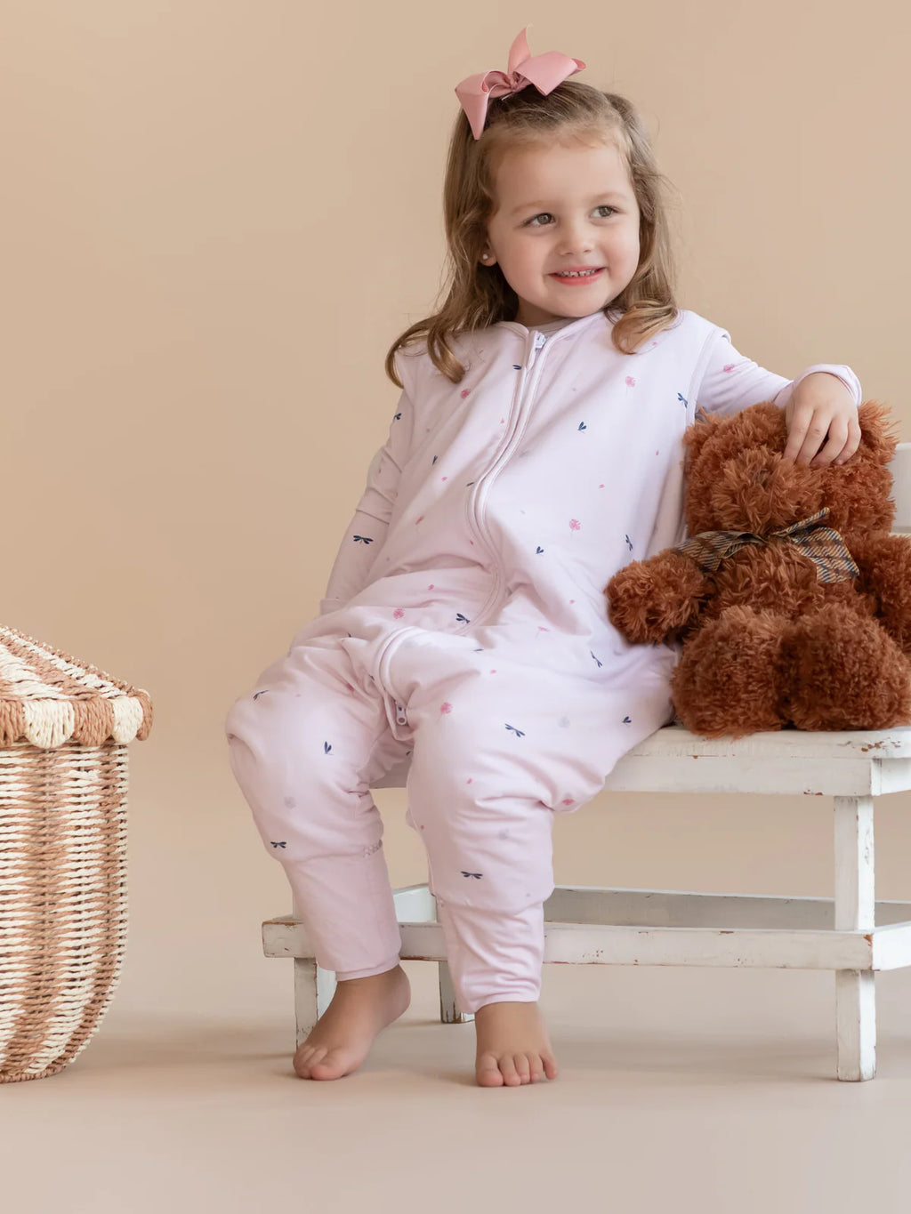 SF054 Wild Pink Bamboo Sleeping bag with feet - TOG 2.5 - MintMouse (Unicorner Concept Store)