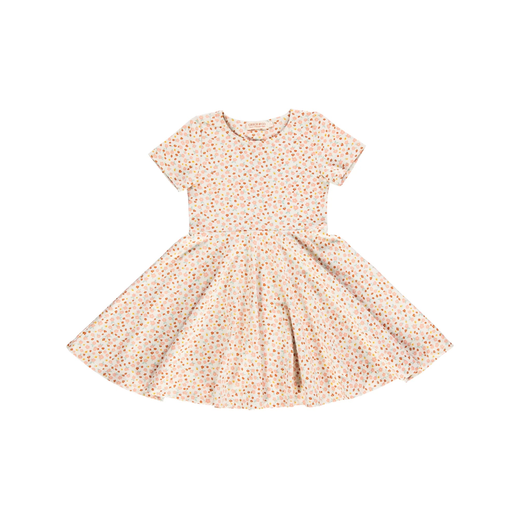 Sweetheart Twirl Dress | Organic Cotton Jersey - Sunset Meadow