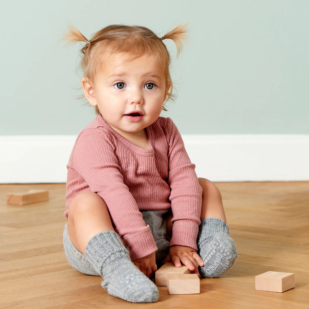 Non-Slip Grip Socks-Alpaca Grey Melange