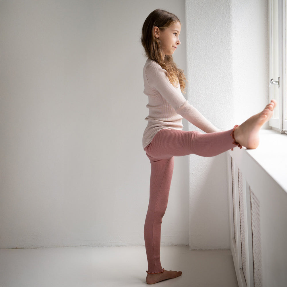 (182-52F) Arona- leggins wool - Rose