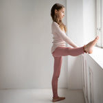 (182-52F) Arona- leggins wool - Rose