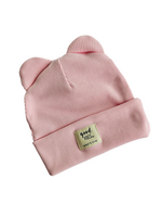 Bear beanie folded Light Pink
