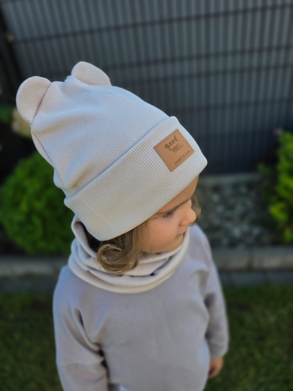 Winter Bear folded beanie Cream melange