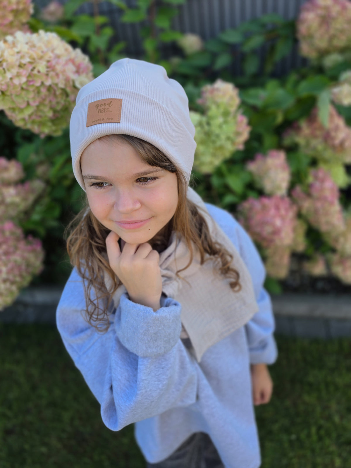 Winter folded beanie cream melange
