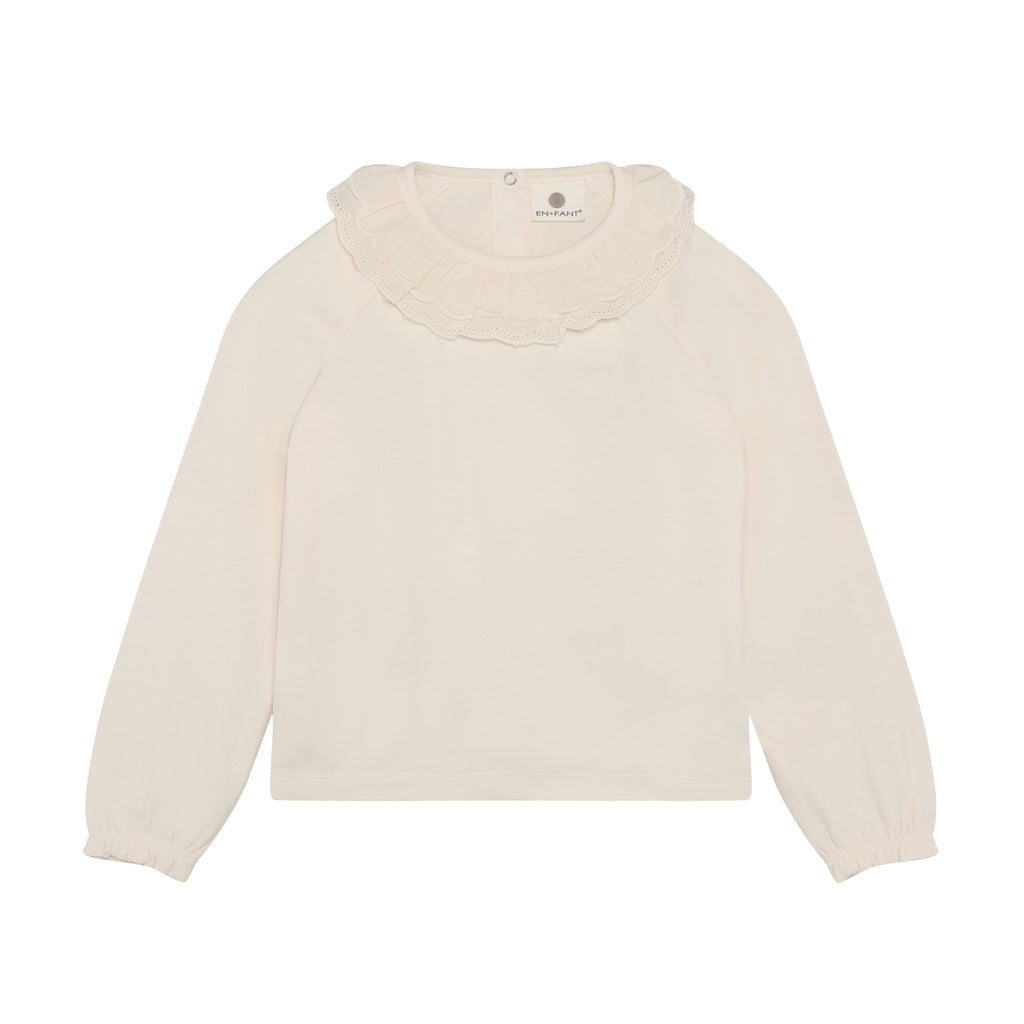(220641-1730) EnFant - T-shirt LS Collar - Pearled Ivory