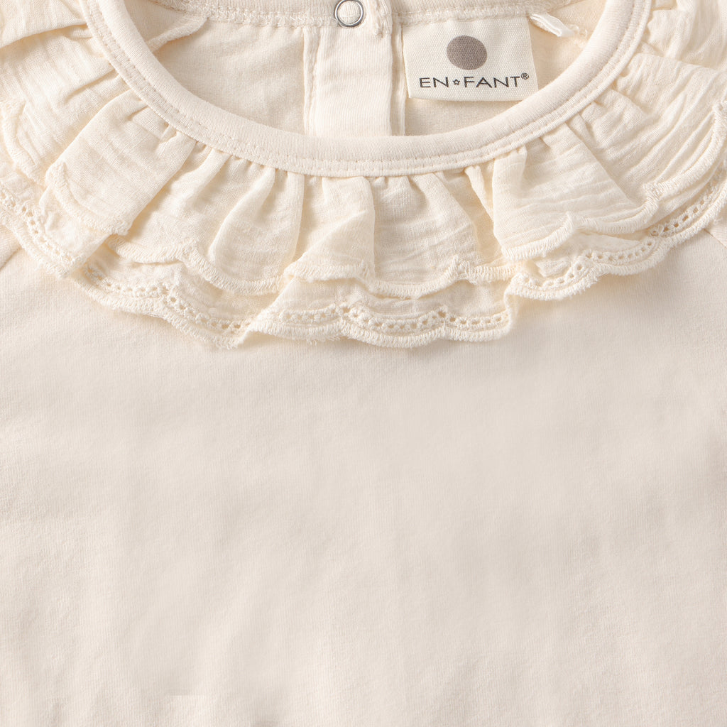 (220641-1730) EnFant - T-shirt LS Collar - Pearled Ivory