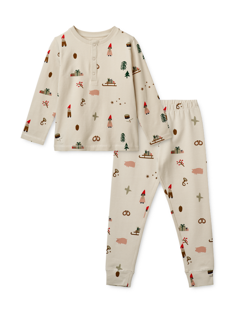 WILHELM PYJAMAS SET HOLIDAYS/SANDY LIEWOOD
