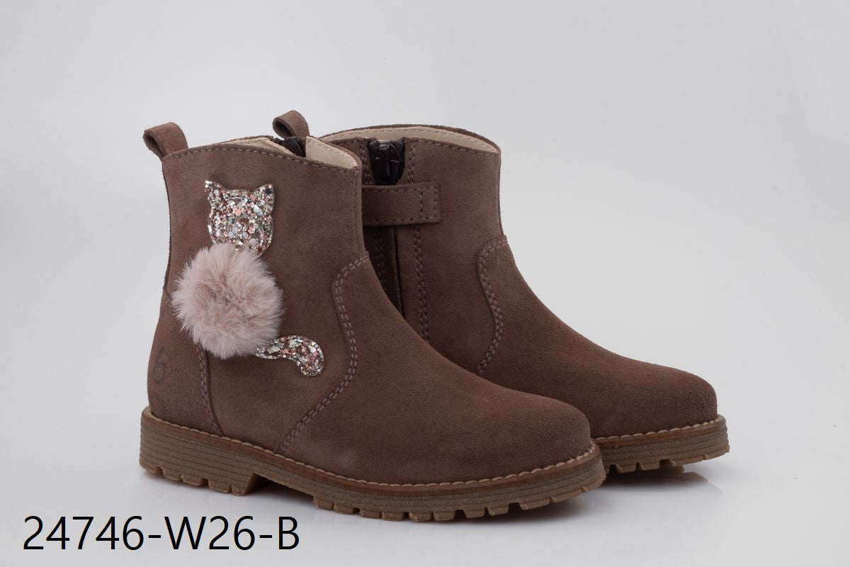 Cat PomPom Leather Boot (24746-W26-B)