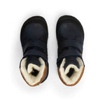 Barefoot Ankle Winter Boot Milo Hydro Tex Navy-Cognac