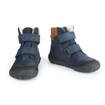 Barefoot Ankle Winter Boot Milo Hydro Tex Navy-Cognac