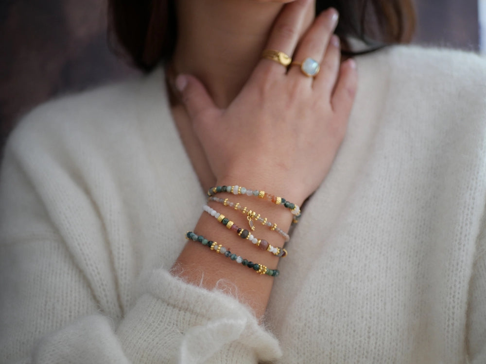 Bracelet Dhanyata Orange Moonstone and Indian Agate