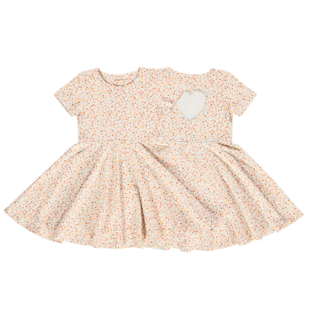 Sweetheart Twirl Dress | Organic Cotton Jersey - Sunset Meadow