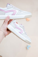 (H1618) Hip Shoes Beige leather/white leather - pink - Combi