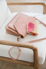 wallet | la promenade | coloré | madeleine beige +croissant brown + tulip pink - 1401009