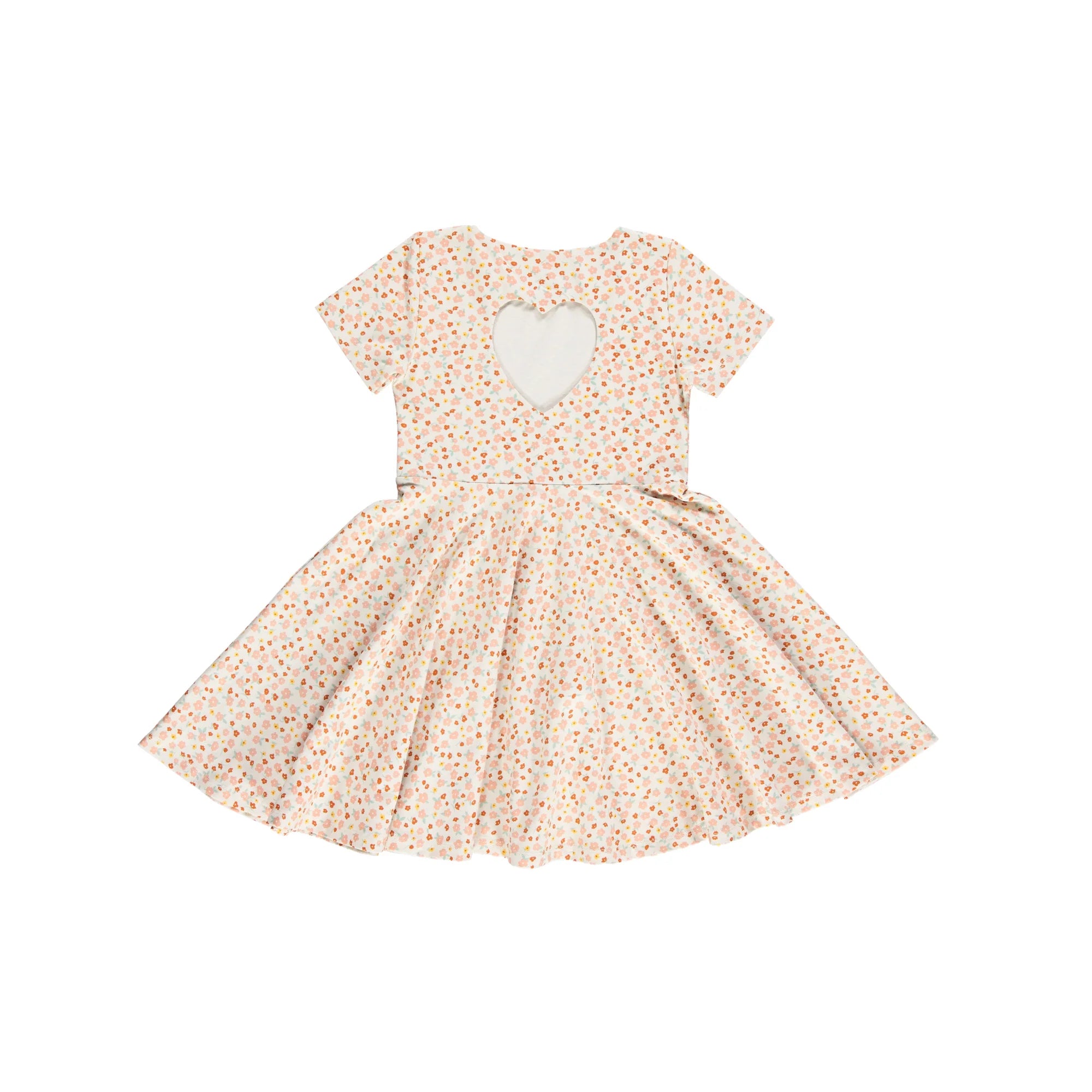 Sweetheart Twirl Dress | Organic Cotton Jersey - Sunset Meadow