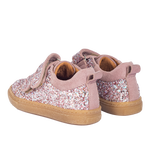 Sparkling glitter sneaker with suede trim - Mauve Forma Paulo