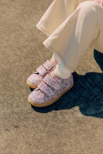 Sparkling glitter sneaker with suede trim - Mauve Forma Paulo