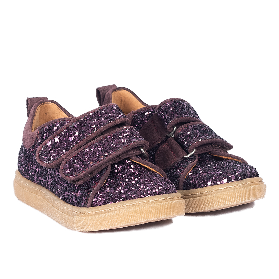 Sparkling glitter sneaker with suede trim - Aubergine - MintMouse (Unicorner Concept Store)