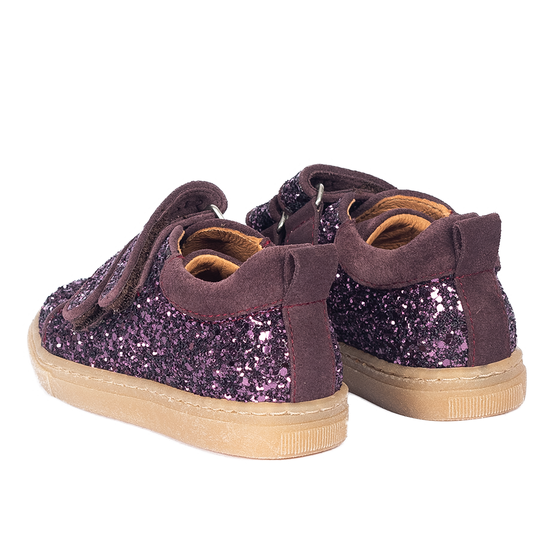 Sparkling glitter sneaker with suede trim - Aubergine - MintMouse (Unicorner Concept Store)