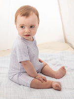 Short Blue Vichy Bamboo Zippy Romper