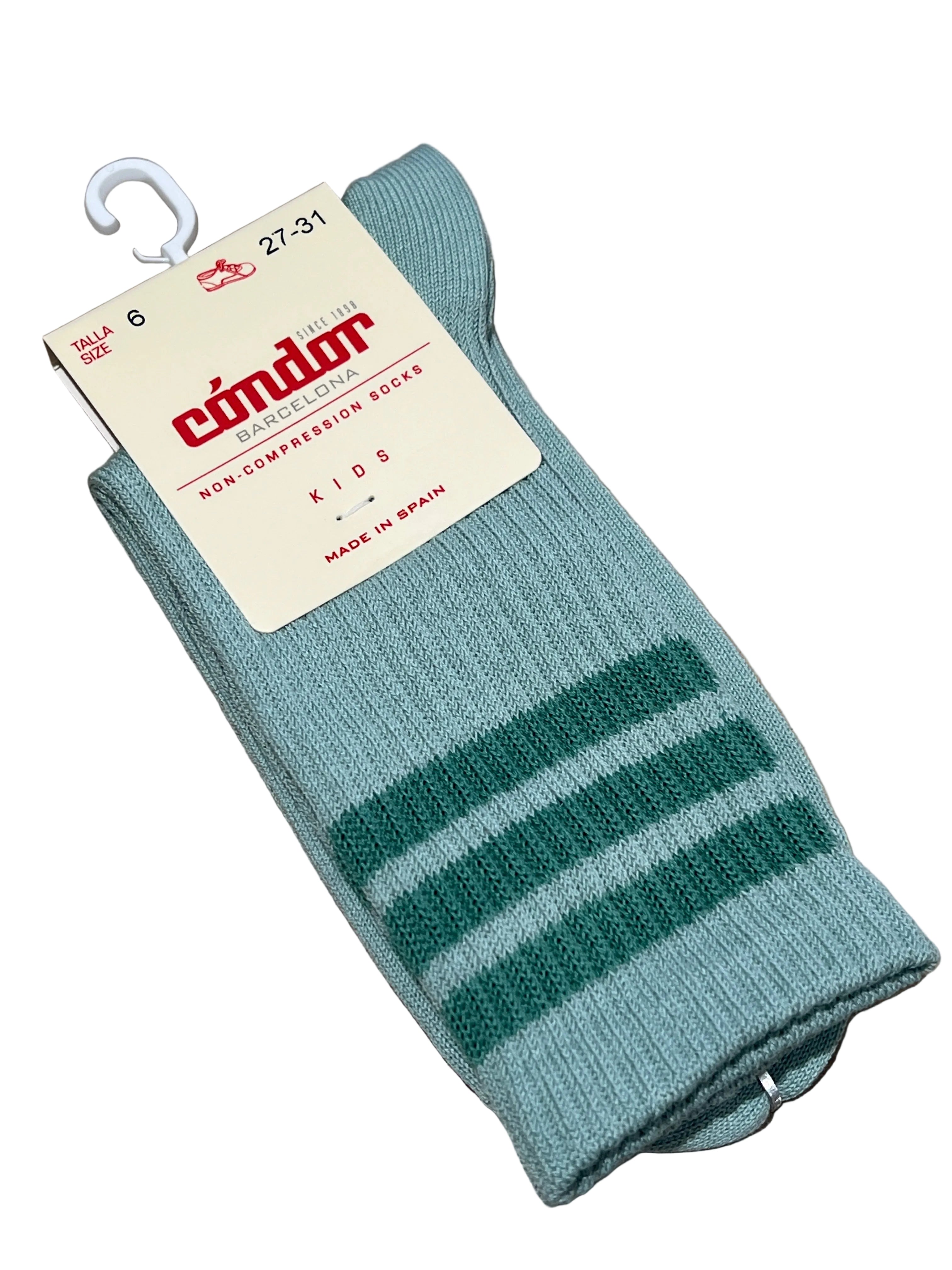 Sport socks with the three contrasting stripes Ref. 2652 / 4 color 764 - MintMouse (Unicorner Concept Store)