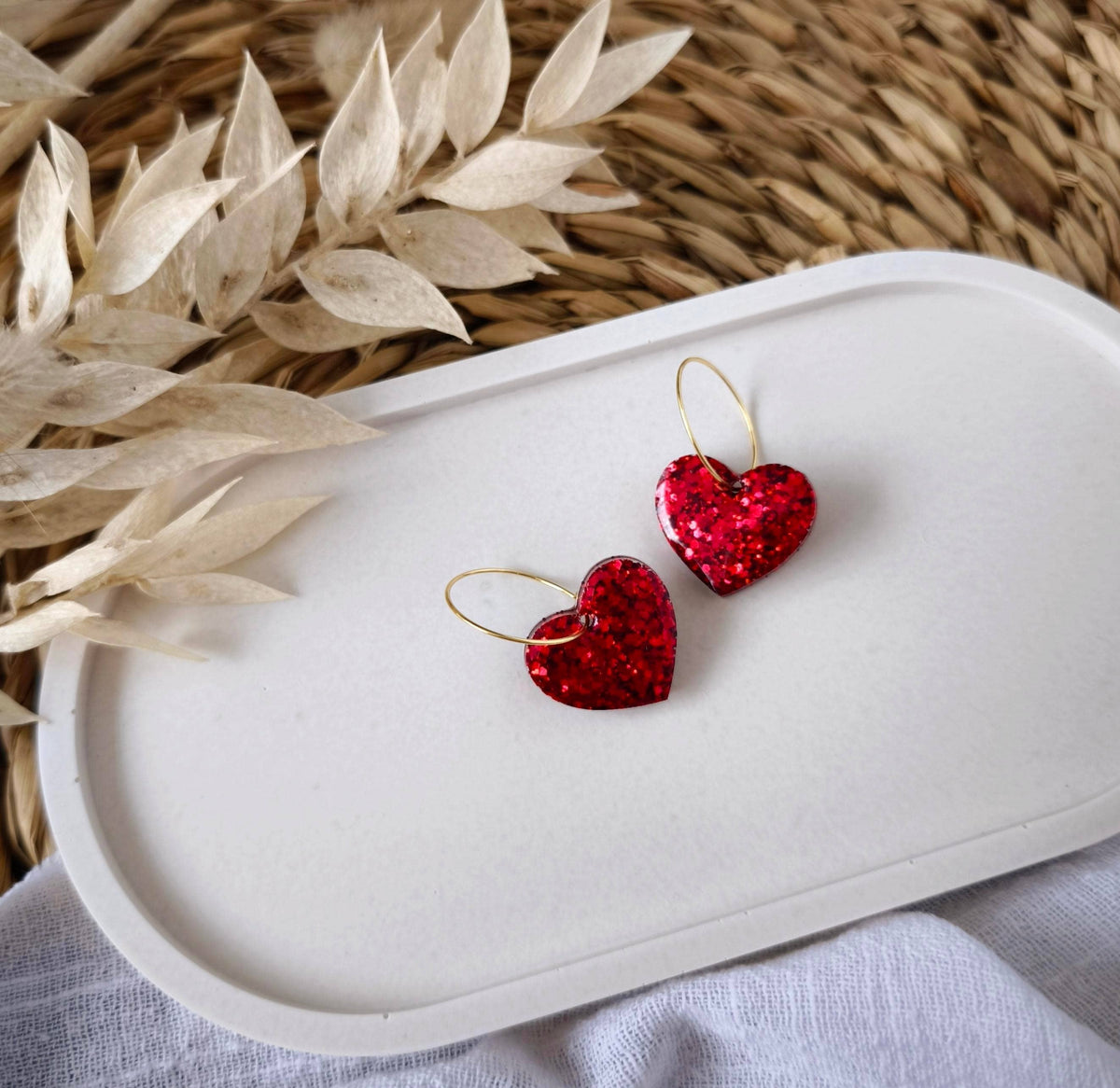 Cherry red heart hoop earrings - MintMouse (Unicorner Concept Store)