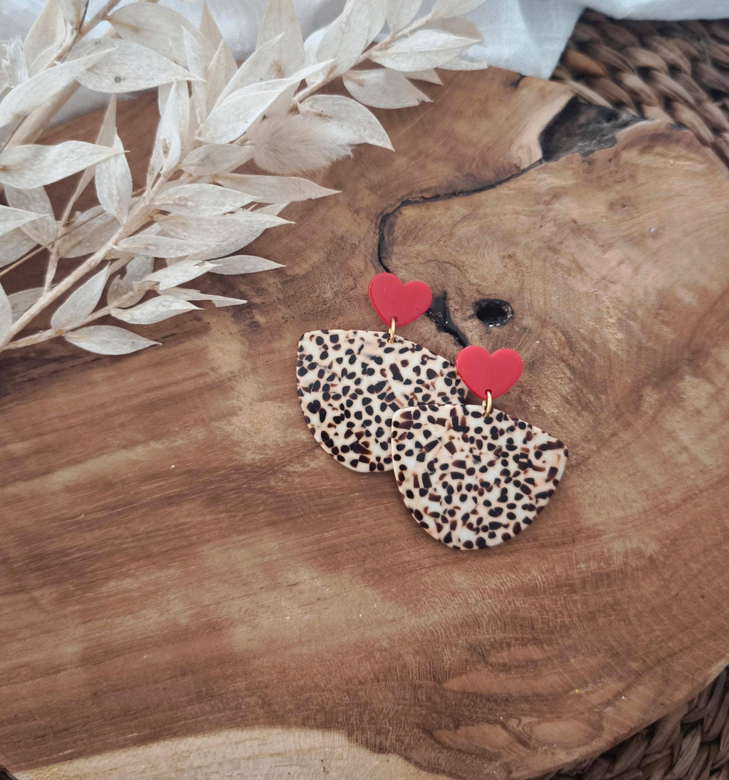 Tiger cookie-red heart earrings - MintMouse (Unicorner Concept Store)