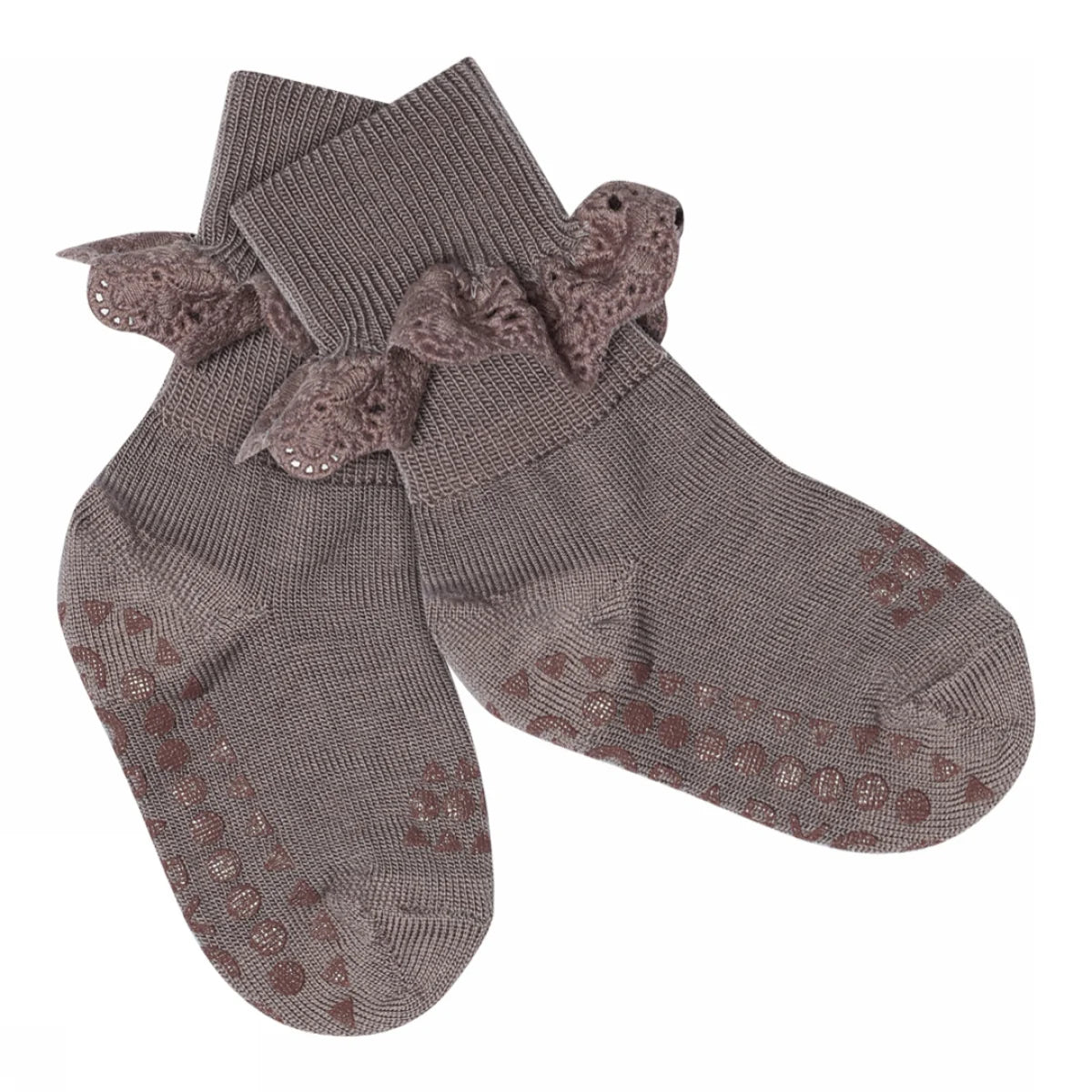 Non-slip socks-merino wool - Dark purple pigeon - MintMouse (Unicorner Concept Store)