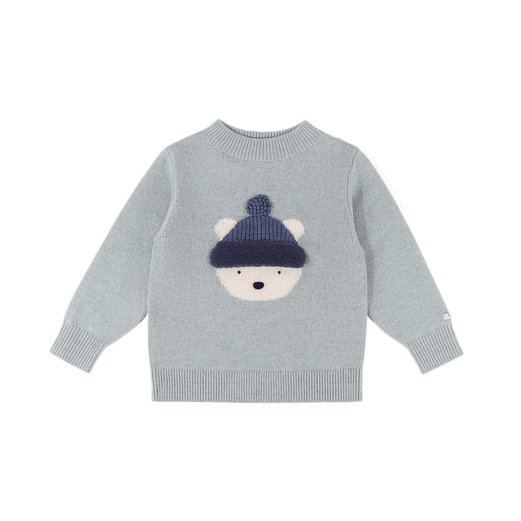 Denn Merino Wool Sweater| Polar Bear| Cloud Blue Melange